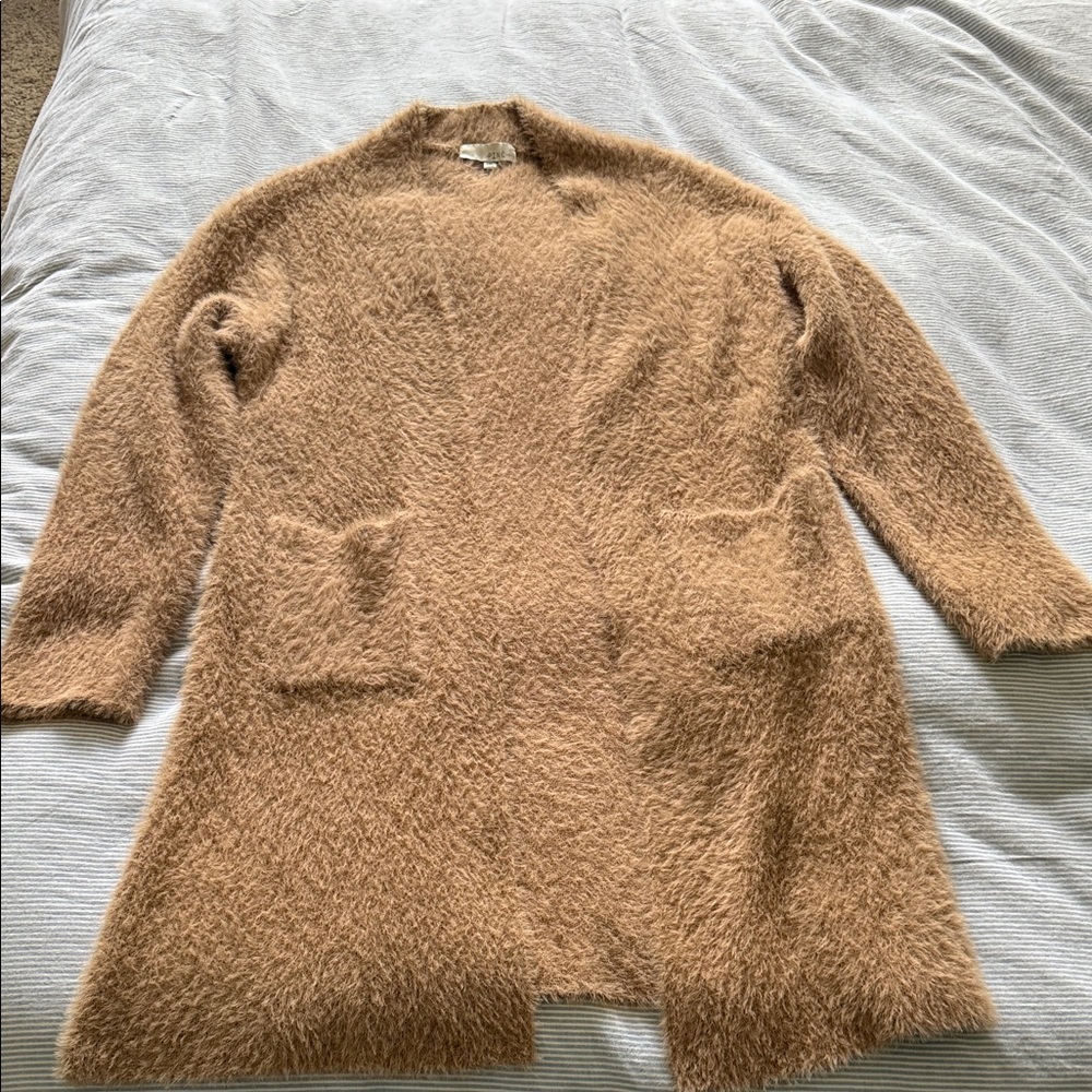 Cozy Tan Fuzzy Cardigan
